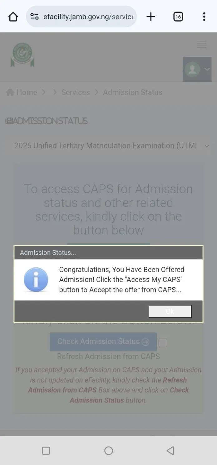 How To Check Your JAMB Admission Status