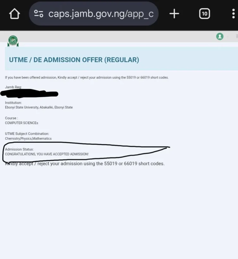 How To Accept Your JAMB Admission